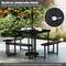 Costway Picnic Table Bench Set for 4-8 People with Umbrella Hole All-Weather HDPE Tabletop Black/Gray/Green/White